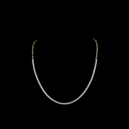 4.73 CTTW Round Lab Diamond Tennis Necklace 17" (E Color and VS Clarity)