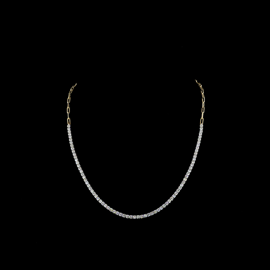 4.73 CTTW Round Lab Diamond Tennis Necklace 17" (E Color and VS Clarity)