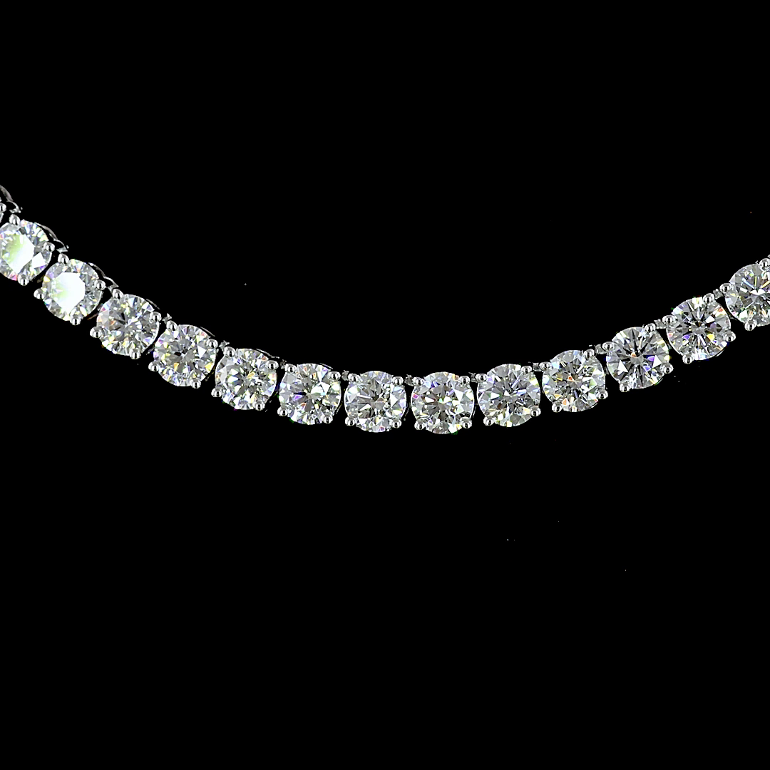 4.73 CTTW Round Lab Diamond Tennis Necklace 17" (E Color and VS Clarity)