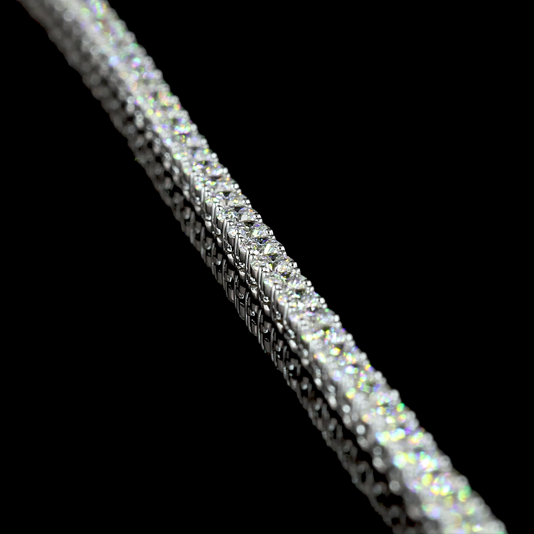4.73 CTTW Round Lab Diamond Tennis Necklace 17" (E Color and VS Clarity)