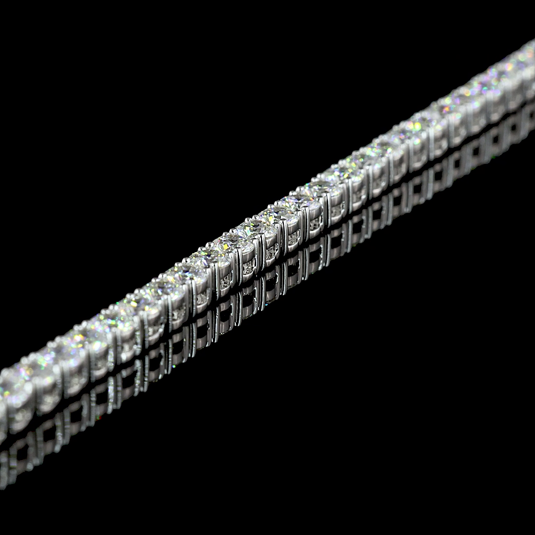 4.73 CTTW Round Lab Diamond Tennis Necklace 17" (E Color and VS Clarity)