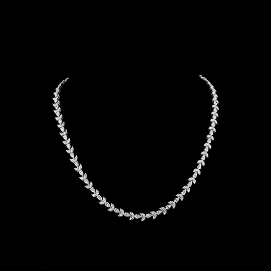 11.65 CTTW MIX Lab Diamond Station Line Tennis Necklace 17" (E Color and VS1 Clarity)