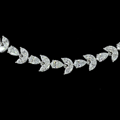 11.65 CTTW MIX Lab Diamond Station Line Tennis Necklace 17" (E Color and VS1 Clarity)