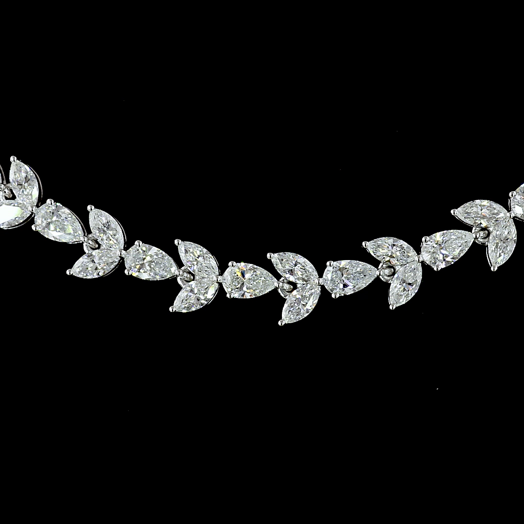 11.65 CTTW Marquise Lab Diamond Station Line Tennis Necklace (E Color and VS1 Clarity)