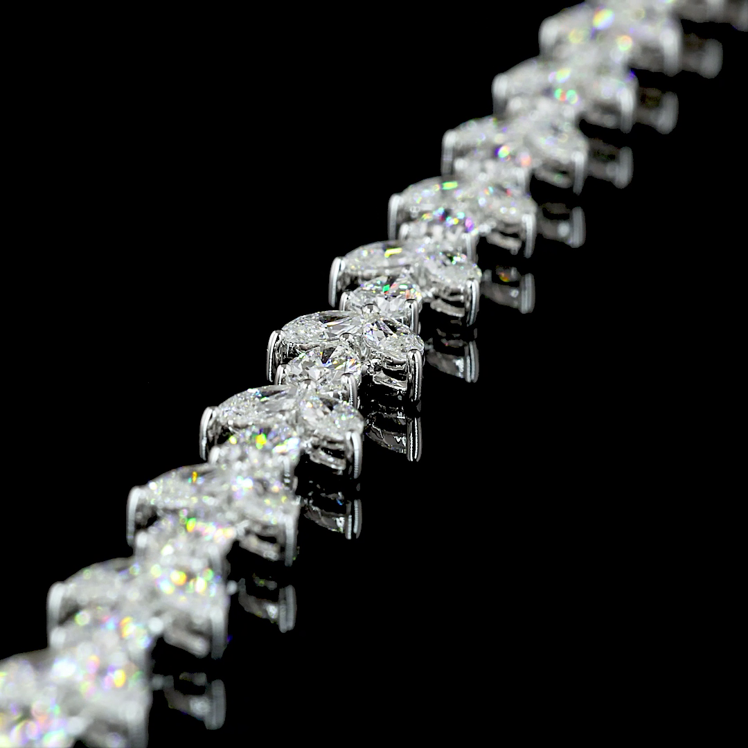 11.65 CTTW MIX Lab Diamond Station Line Tennis Necklace 17" (E Color and VS1 Clarity)