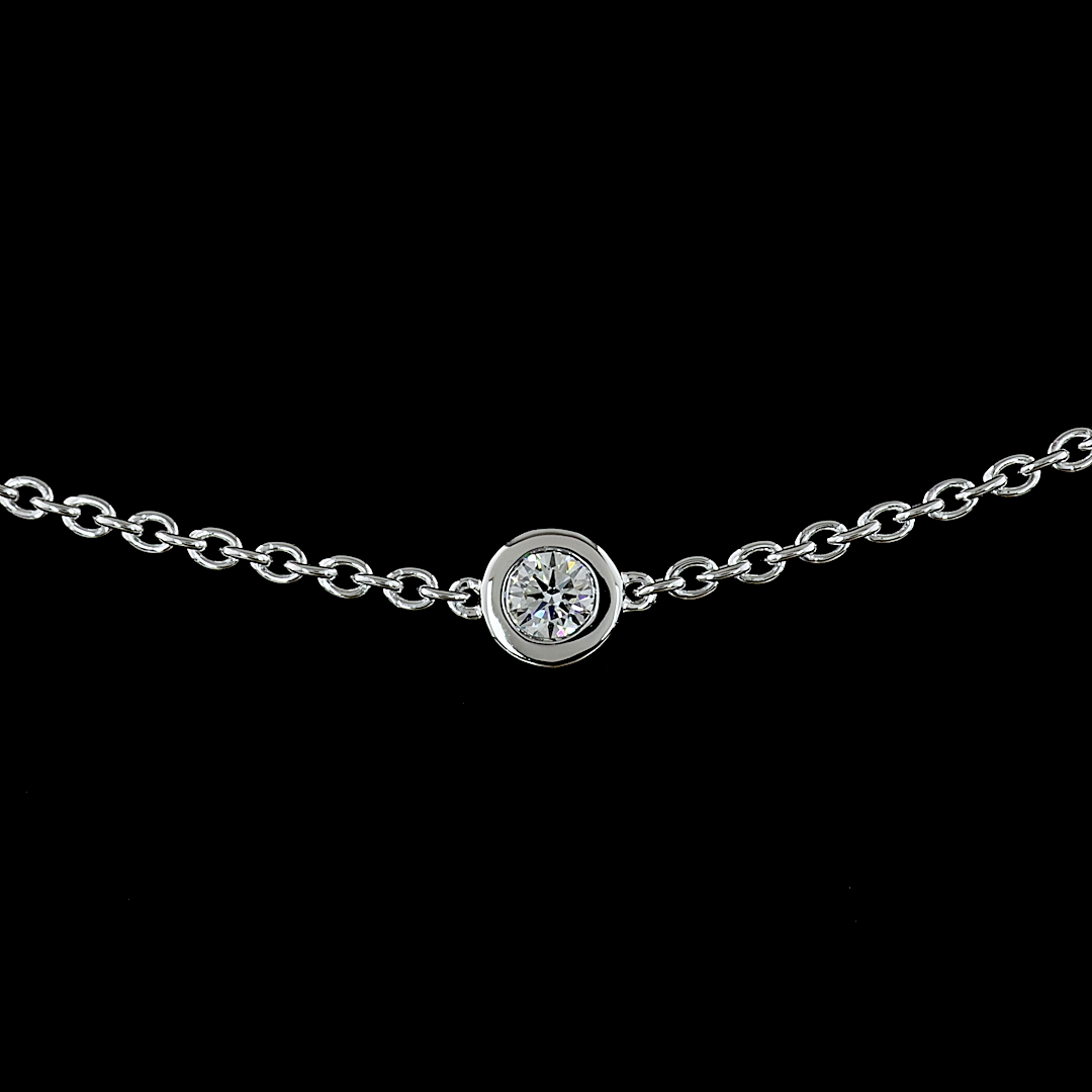 1.53 CTTW Round Lab Diamond Station Necklace 17" 14k White Gold E Color and VS2 Clarity jewelry-spot-usa