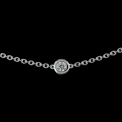 1.53 CTTW Round Lab Diamond Station Necklace 17" 14k White Gold E Color and VS2 Clarity jewelry-spot-usa