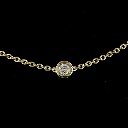 1.51 CTTW Round Lab Diamond Station Necklace 17" 14k Yellow Gold E Color and VS2/VS1 Clarity jewelry-spot-usa