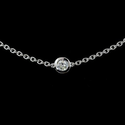 2.00 CTTW Round Lab Diamond Station Necklace 17" 14k White Gold E Color and VS Clarity jewelry-spot-usa