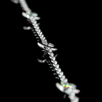 2.00 CTTW Round Lab Diamond Station Necklace 17" 14k White Gold E Color and VS Clarity jewelry-spot-usa