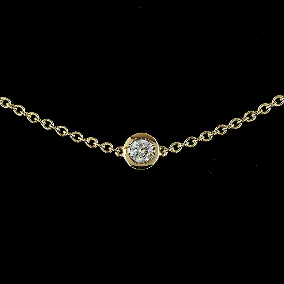 1.99 CTTW Round Lab Diamond Station Necklace 17" 14k Yellow Gold E Color and VS Clarity jewelry-spot-usa