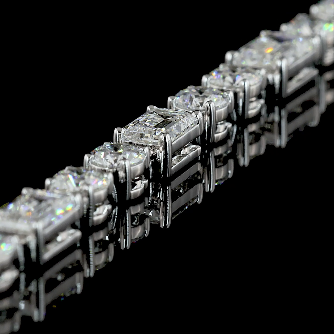 16.20 CTTW MIX Lab Diamond Lariat Necklace 15.75" (E Color and VVS2 Clarity)