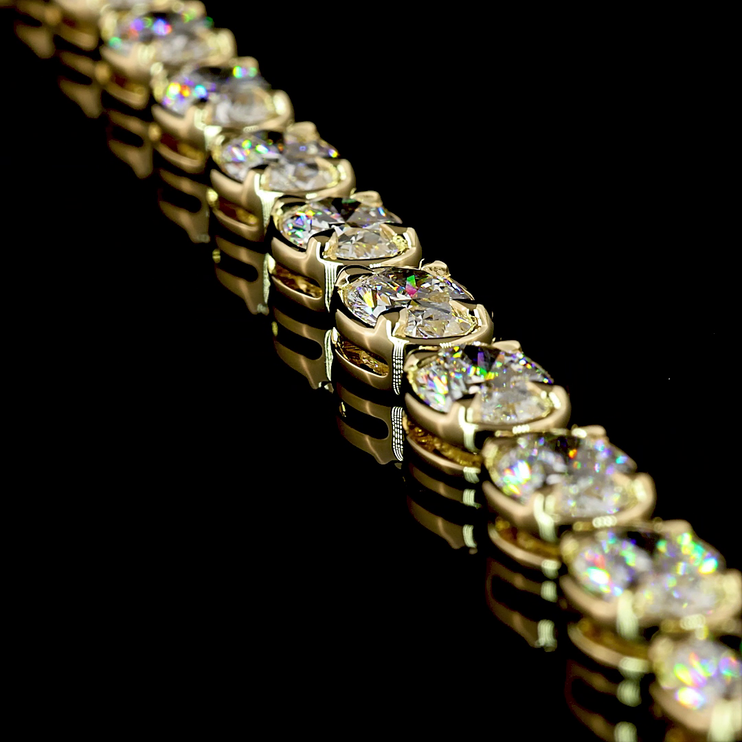 33.87 CTTW Oval Lab Diamond Tennis Necklace 16" (F Color and VS1 Clarity)