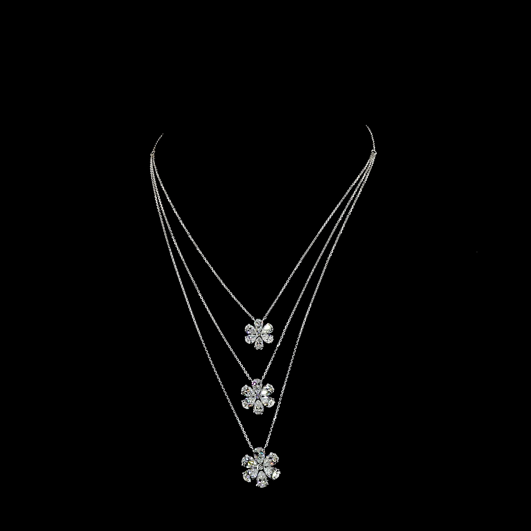9.33 CTTW MIX Lab Diamond Special Necklace 19" 14k White Gold E Color and VS Clarity jewelry-spot-usa
