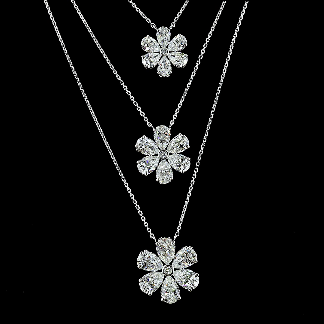 9.33 CTTW MIX Lab Diamond Special Necklace 19" 14k White Gold E Color and VS Clarity jewelry-spot-usa