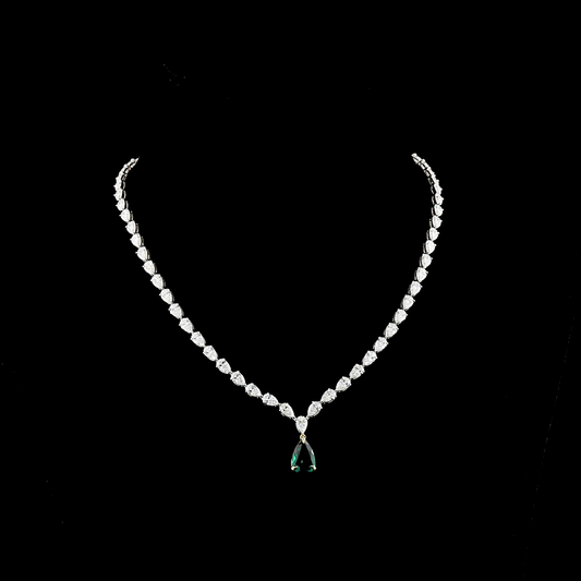 19.10 CTTW Pear Lab Diamond Lariat Necklace 15.5" (VS1 Clarity)