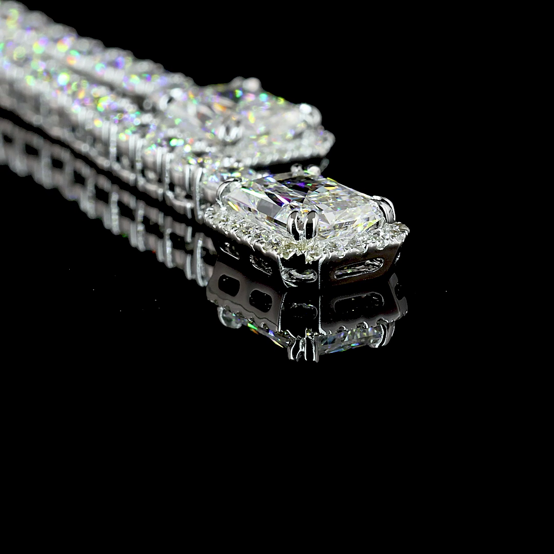 14.70 CTTW MIX Lab Diamond Lariat Necklace 16" (E Color and VS1 Clarity)