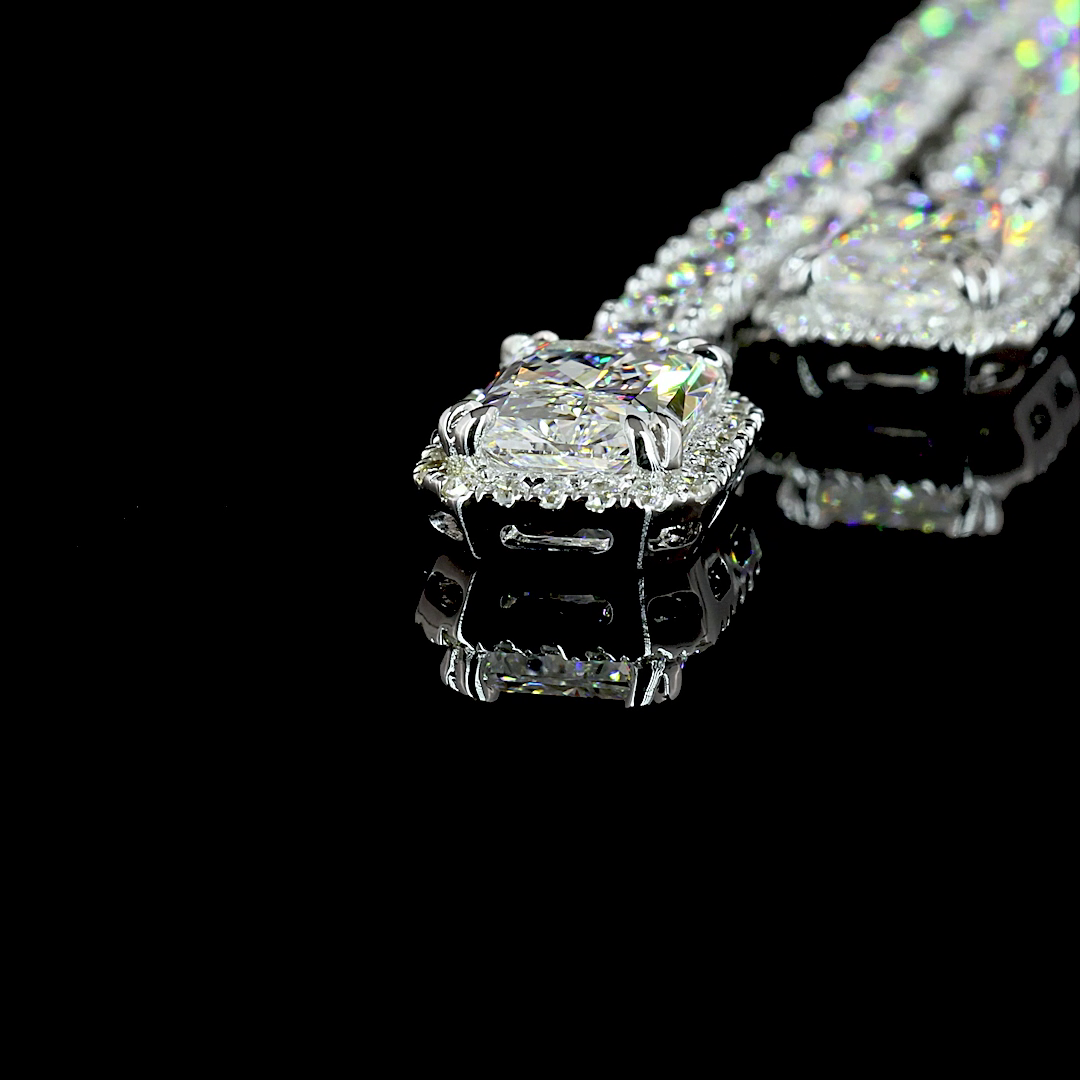 14.70 CTTW MIX Lab Diamond Lariat Necklace 16" (E Color and VS1 Clarity)