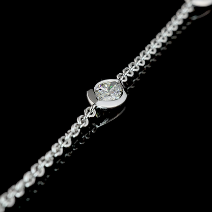3.14 CTTW Marquise Lab Diamond Station Necklace 18" 14k White Gold E Color and VS1 Clarity jewelry-spot-usa