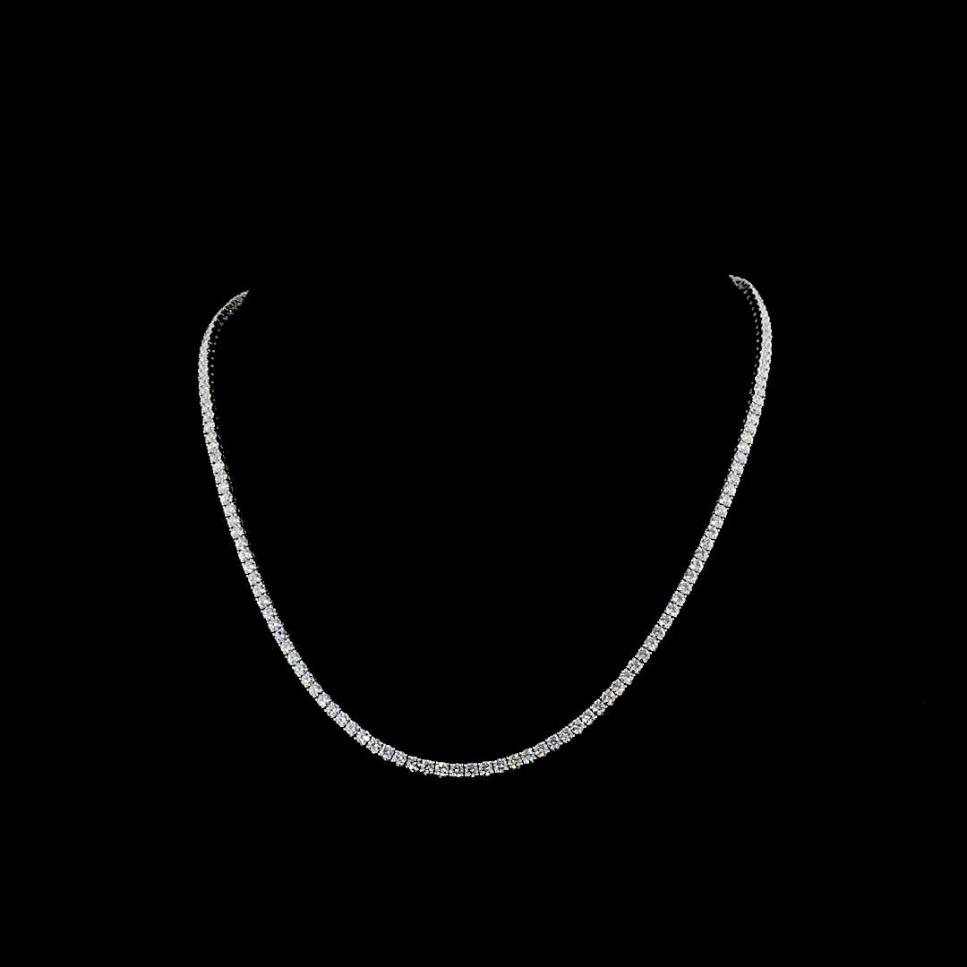 9.71 CTTW Round Lab Diamond Tennis Necklace 16.5" 14k White Gold E Color and VS/VS2 Clarity jewelry-spot-usa