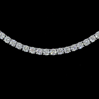 9.71 CTTW Round Lab Diamond Tennis Necklace 16.5" 14k White Gold E Color and VS/VS2 Clarity jewelry-spot-usa