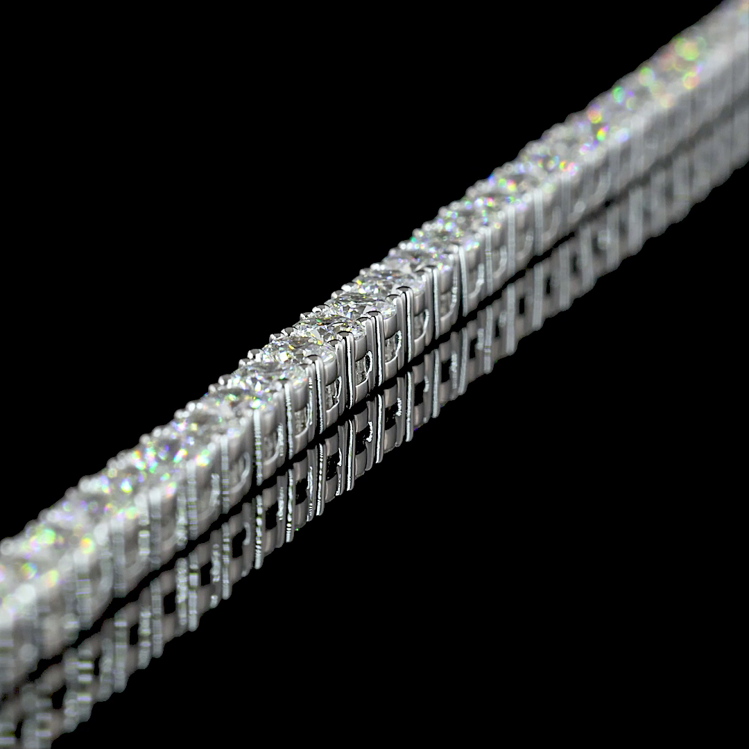 9.71 CTTW Round Lab Diamond Tennis Necklace 16.5" 14k White Gold E Color and VS/VS2 Clarity jewelry-spot-usa