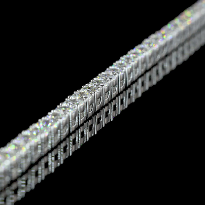 9.71 CTTW Round Lab Diamond Tennis Necklace 16.5" 14k White Gold E Color and VS/VS2 Clarity jewelry-spot-usa