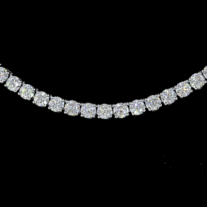 7.63 CTTW Round Lab Diamond Tennis Necklace 16.5" 14k White Gold E Color and VS/VS1/VS2 Clarity jewelry-spot-usa