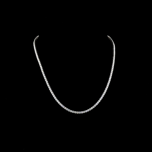 14.05 CTTW Round Lab Diamond Tennis Necklace 16.5" 14k White Gold E Color and VS2 Clarity jewelry-spot-usa