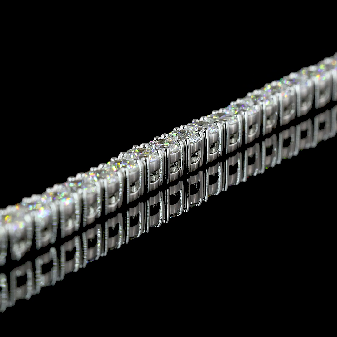 14.05 CTTW Round Lab Diamond Tennis Necklace 16.5" 14k White Gold E Color and VS2 Clarity jewelry-spot-usa