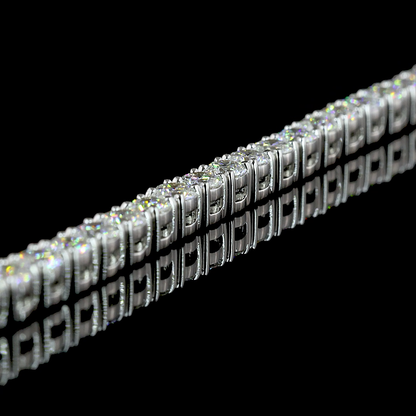 14.05 CTTW Round Lab Diamond Tennis Necklace 16.5" 14k White Gold E Color and VS2 Clarity jewelry-spot-usa