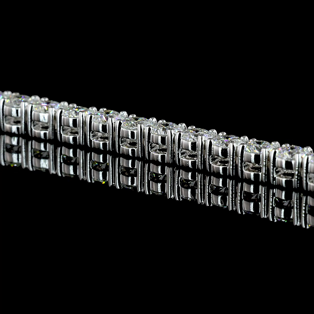 14.05 CTTW Round Lab Diamond Tennis Necklace 16.5" 14k White Gold E Color and VS2 Clarity jewelry-spot-usa