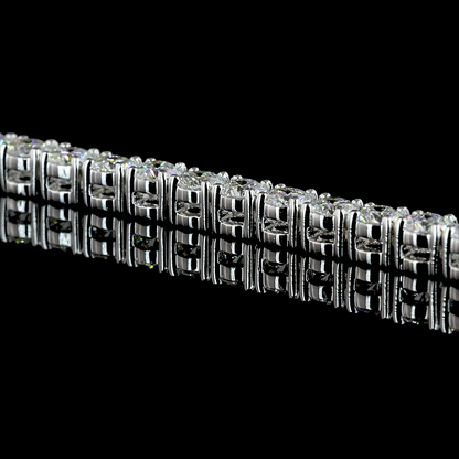 14.05 CTTW Round Lab Diamond Tennis Necklace 16.5" 14k White Gold E Color and VS2 Clarity jewelry-spot-usa