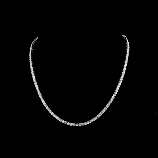 12.56 CTTW Round Lab Diamond Tennis Necklace 16.5" 14k White Gold E Color and VS Clarity jewelry-spot-usa