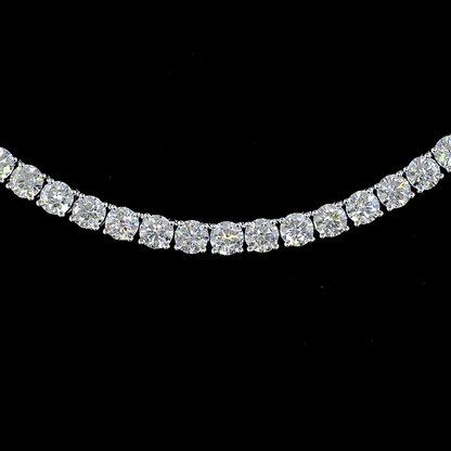 12.56 CTTW Round Lab Diamond Tennis Necklace 16.5" 14k White Gold E Color and VS Clarity jewelry-spot-usa