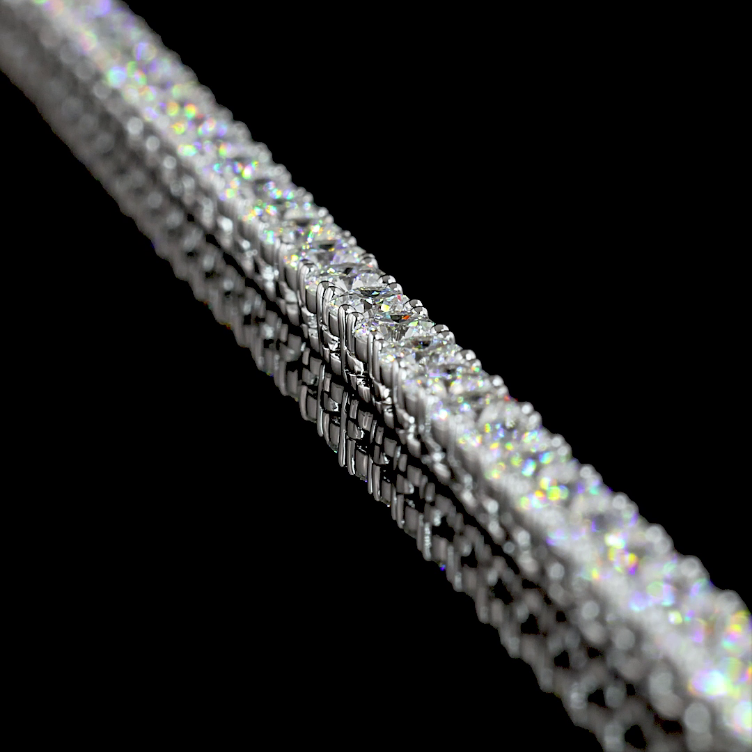 12.56 CTTW Round Lab Diamond Tennis Necklace 16.5" 14k White Gold E Color and VS Clarity jewelry-spot-usa