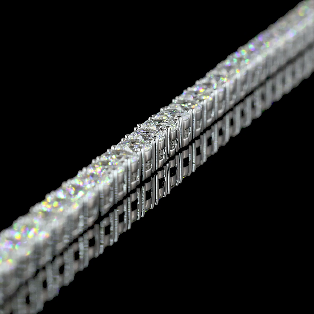 11.90 CTTW Round Lab Diamond Tennis Necklace (E Color and VS Clarity)