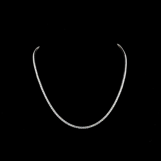 7.33 CTTW Round Lab Diamond Tennis Necklace 16.5" 14k White Gold E Color and VS2 Clarity jewelry-spot-usa