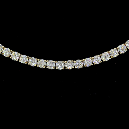 7.17 CTTW Round Lab Diamond Tennis Necklace 16.5" 14k Yellow Gold E Color and VS Clarity jewelry-spot-usa