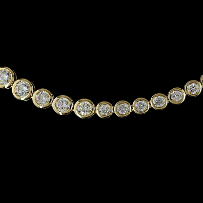 10.06 CTTW Round Lab Diamond Riviera Necklace 16.5" 14k Yellow Gold