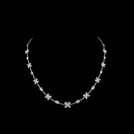 5.07 CTTW MIX Lab Diamond Station Line Tennis Necklace 16.5"