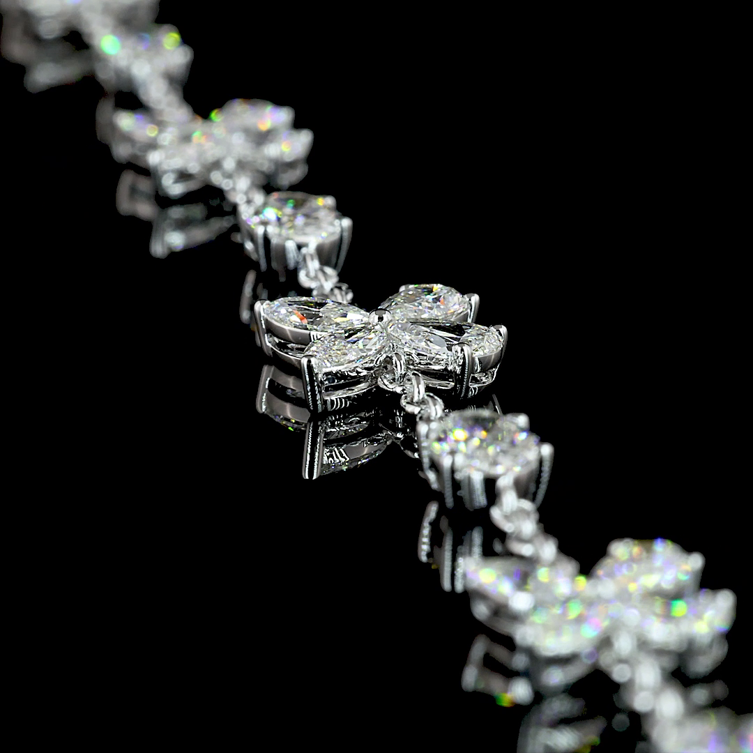 5.18 CTTW Oval Lab Diamond Station Necklace (E Color and VS2 Clarity)