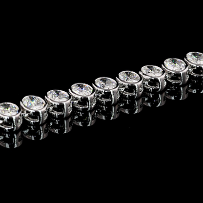 10.35 CTTW Oval Lab Diamond Tennis Necklace (F Color and VS2 Clarity)
