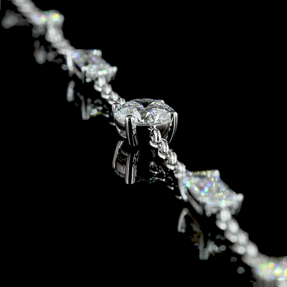 4.14 CTTW MIX Lab Diamond Station Necklace 16.5" 14k White Gold E Color and VS2/VS Clarity jewelry-spot-usa