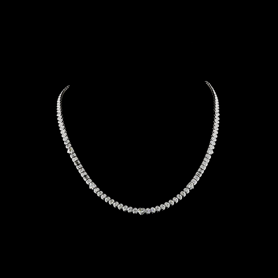 7.95 CTTW MIX Lab Grown Diamond Tennis Necklace 16.5" (E Color and VS1 Clarity)