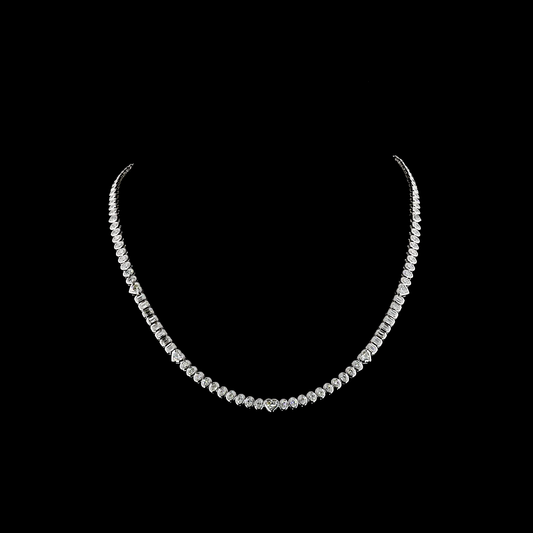 7.95 CTTW MIX Lab Grown Diamond Tennis Necklace 16.5" (E Color and VS1 Clarity)