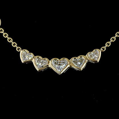 4.57 CTTW MIX Lab Diamond Station Necklace 16.5" 14k Yellow Gold E Color and VS1 Clarity jewelry-spot-usa
