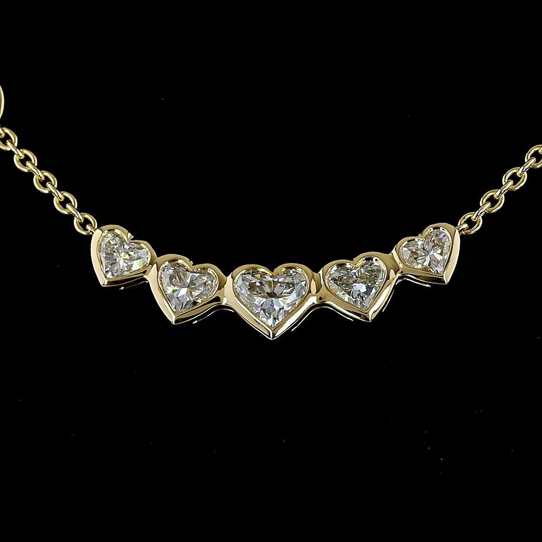 4.57 CTTW MIX Lab Diamond Station Necklace 16.5" (E Color and VS1 Clarity)