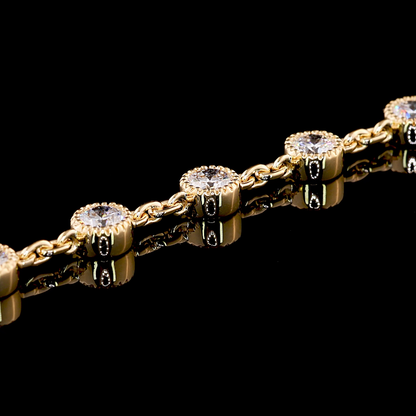 14.36 CTTW Round Lab Diamond Double Strand Station Necklace 36" 14k Yellow Gold F Color and VS2 Clarity jewelry-spot-usa