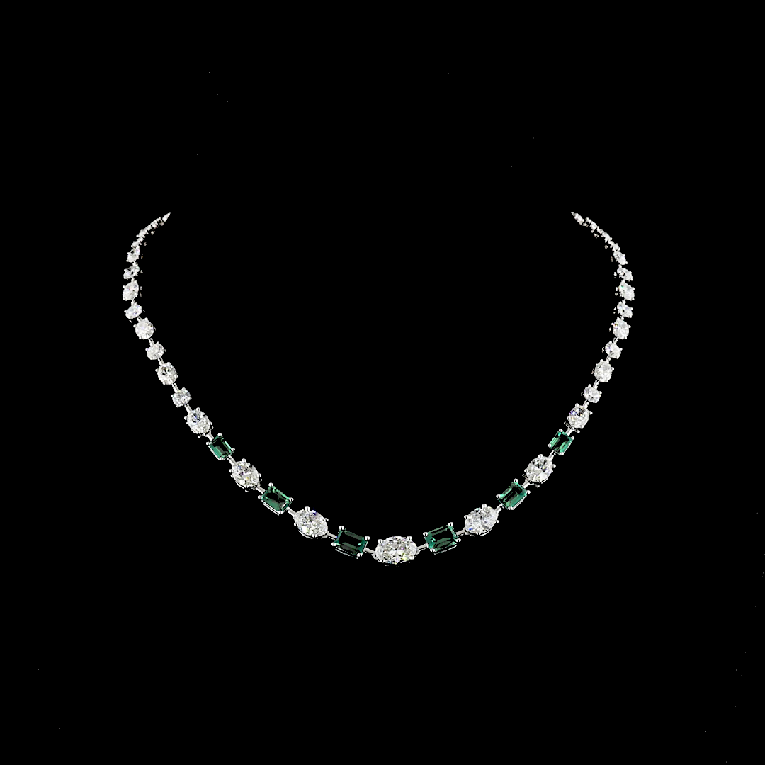 14.89 CTTW MIX Lab Diamond Riviera Necklace (F Color and VS1 Clarity)